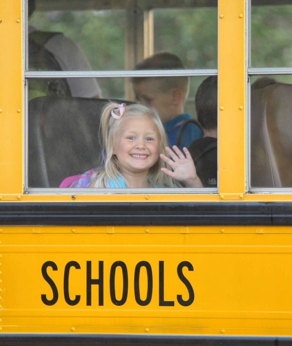 Child on school bus