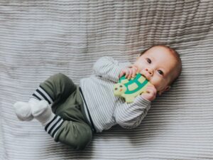 Baby with teether