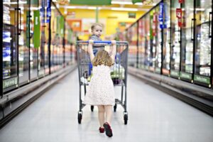 Kids grocery shopping