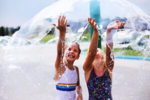 Kids at a water park