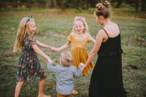 Kids dancing outdoors