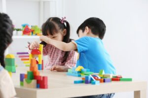 Kids playing with blocks