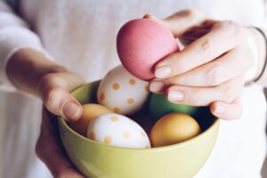 Dyed easter eggs