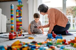 Grandma and child playing