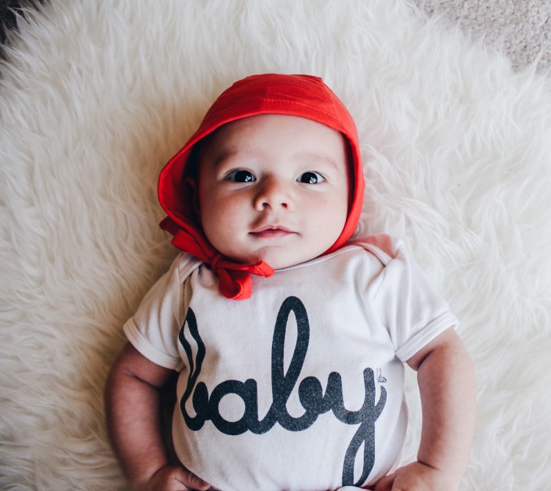 Baby on blanket