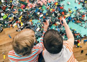 Kids playing with toys.