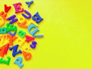 Letters on a yellow background