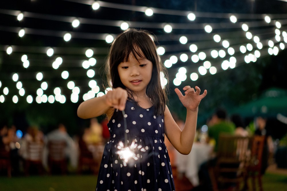 child with sparkler