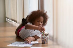 Preschool kid coloring.