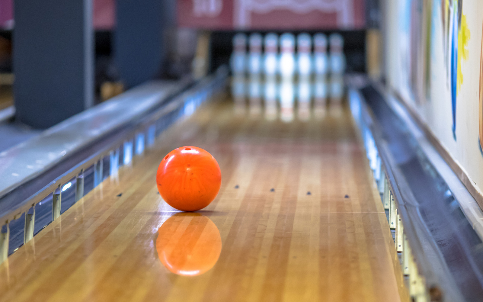 Bowling ball on lane